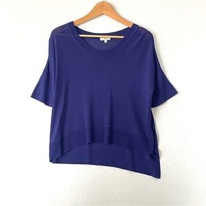 Wilfred Asymmetrical Short Sleeve Blouse with Side Split